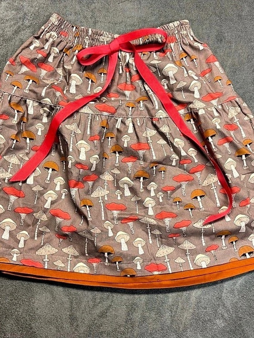 alice+olivia reversable Mushroom Print in Brown & Rust (age 10-12)